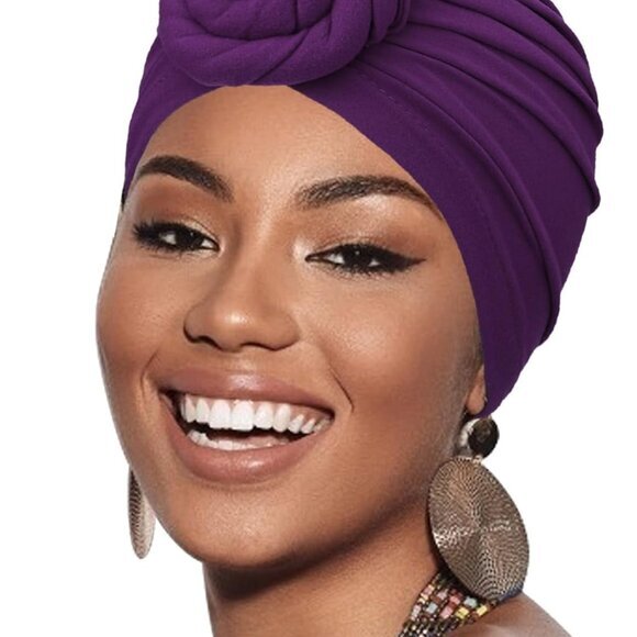 African Women Turban Caps Pre-Tied Twisted Turbans Head Scarf for